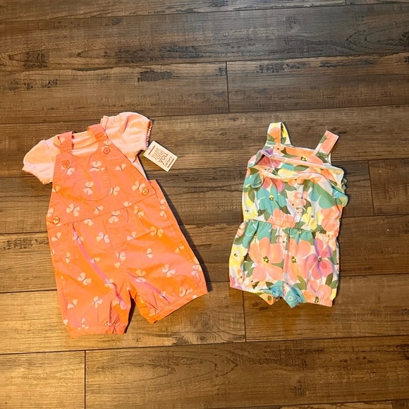 Floral Baby Romper Set - Orange and Multicolor - Picture 1 of 3